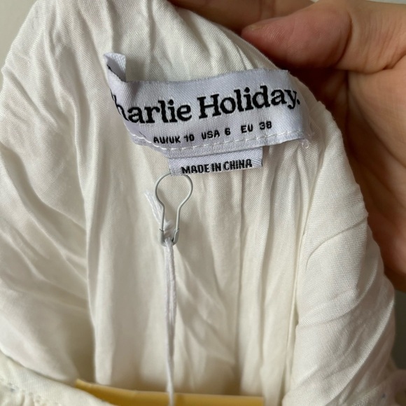 Charlie Holiday Isabella Linen Blend Butterfly print Maxi Dress Sz 6 - Picture 8 of 10